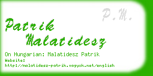 patrik malatidesz business card